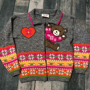 VTG Heart Works Girls Cardigan 10-12